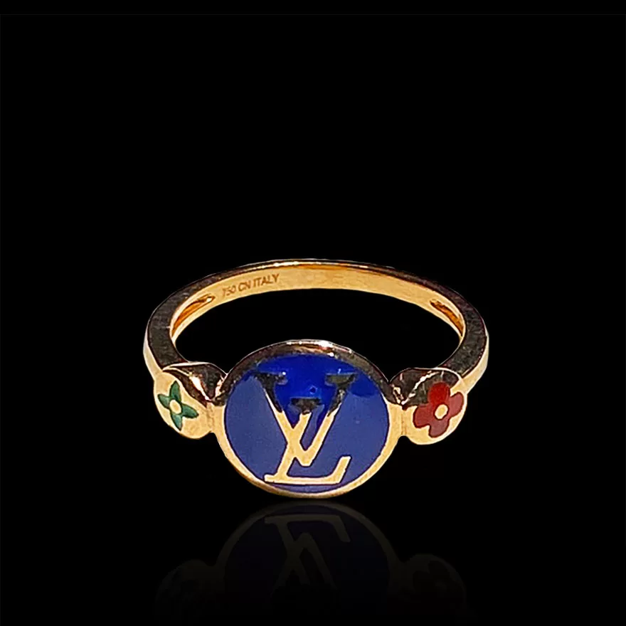 Nhẫn vàng sang trọng logo Louis Vuitton