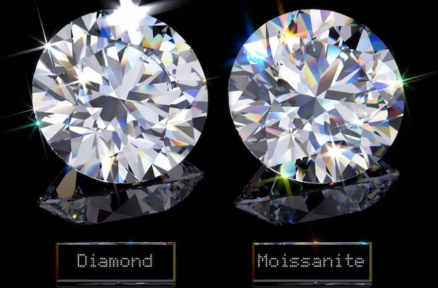 cách nhận biết kim cương thiên nhiên với moissanite