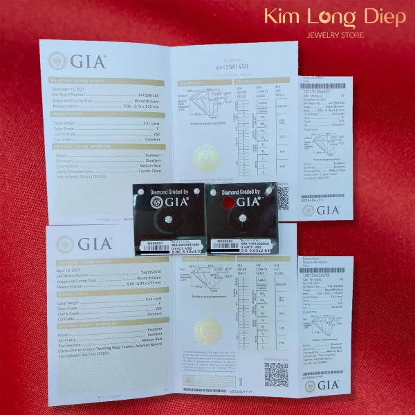 Kim cương viên GIA 5l F VS2 EX