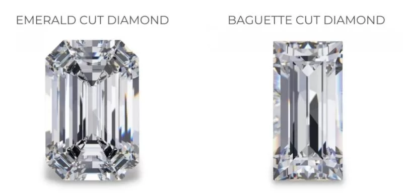 kim cương Baguette và kim cương Emerald