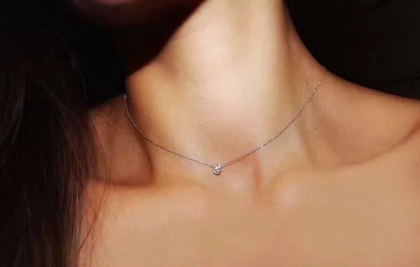 Dây chuyền vàng trắng đơn giản